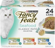 Purina Fancy Feast Seafood Classic Pate Collection Grain Free Wet Cat Food Variety Pack - 3 Oz - 24'lü Paket