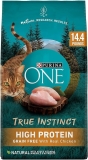 Purina ONE Natural High Protein Grain Free Dry Cat Food True Instinct With Real Chicken - 14.4 Lb