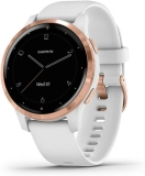 Garmin vivoactive 4S, Smaller-Sized GPS Smartwatch - Rose Gold with White Band - 40 mm