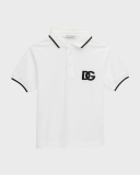 Dolce&Gabbana Boy's Piqué Polo Shirt with Logo Embroidery