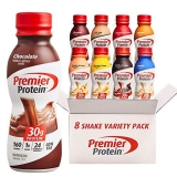 Premier Protein Shake Variety Pack with 30g Protein 1g Sugar 24 Vitamins Immune Health 11.5 Fl Oz (8 Pack)