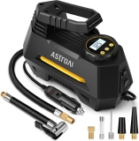 AstroAI Portable Air Compressor Tire Pump for Car Tires 12V DC Auto Digital Pressure Gauge Emergency LED Light Yellow