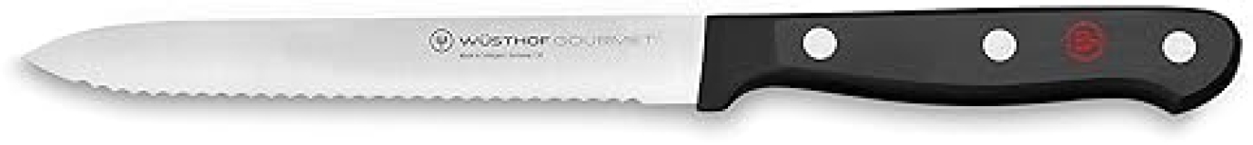 WUSTHOF Gourmet 5-Inch Serrated Utility Knife - Sleek Silver Finish
