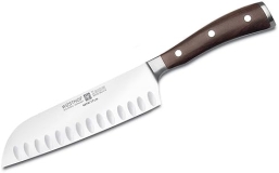 WUSTHOF IKON Blackwood 7" Santoku Knife with Hollow Edge