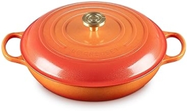 Le Creuset 5 qt. Enameled Cast Iron Braiser in Flamme Doree - Crucible Knob