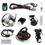 EOPOAYI 110cc 125cc ATV Wiring Harness Kit w/ Starter Solenoid Relay Ignition Coil