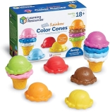 Learning Resources Smart Snacks Rainbow Color Cones - 12 Pieces, Toddler Pretend Play Toys, Fine Motor Skills, Preschool Learning"