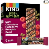KIND Dark Chocolate Raspberry Pumpkin Seed Snack Bar, 6-Pack, 1.4 oz Each