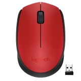 Logitech M170 Wireless Optical Mouse in Red - Ergonomic Design