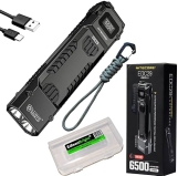 Sysmax Nitecore EDC29 6500 Lumen USB Rechargeable LED Flashlight + EdisonBright Accessory Case
