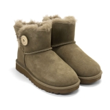 UGG Women's Mini Bailey Button II Boots - Hickory, Size 5