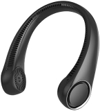 Portable Neck Fan for Cooling - Wearable Hands-Free Design, 360° Cooling, 3-Speeds - Black