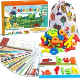 KMUYSL Learning Toys for 2 3 4 5 6 Years Old Boys and Girls - See & Spell CVC Word Builders with Alp