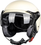 Retro 3 4 Open Face Motorcycle Helmet with Clear Visor for Men Women DOT Approved