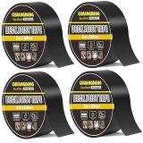 CHUANGDANG Black Butyl Joist Tape 2x50ft, 4-Pack Waterproof, Weather-Resistant Decking Roofing Sealant
