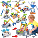 Tsomtto 10-in-1 STEM Building Toys for Kids Ages 4-8 - Educational Activities for Boys & Girls - Creative Construction Games & Gifts