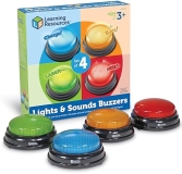 Learning Resources Lights Sounds Buzzers Set of 4 Game Show Classroom Buzzers Ages 3