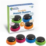 Learning Resources Recordable Answer Buzzers Set of 4 Kids Game Show Buzzers for Ages 3