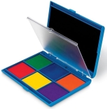 Learning Resources 7-Color Washable Ink Stamp Pad Green, Blue, Orange, Red, Yellow, Purple