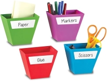 Learning Resources Magnetic Create-a-Space Storage Boxes Set of 4 Durable Organizers