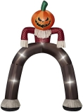 Spirit Halloween 12 Ft Light-Up Pumpkin Scarecrow Inflatable Archway Spirit Halloween Decoration