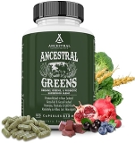 Ancestral Supplements Organic Greens Reds Capsules with Spirulina, Beef Organs Probiotics, 180 Count