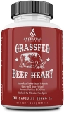 Ancestral Supplements Grass-Fed Beef Heart 3300mg with CoQ10, Non-GMO, 180 Capsules
