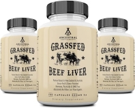 Ancestral Supplements Grass-Fed Beef Liver Capsules, 180ct 3 Pack Energy, Digestion Immunity Support