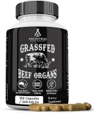 Ancestral Supplements Grass-Fed Beef Organ Capsules, Liver Heart Blend, Non-GMO, 180ct