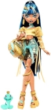 Monster High Cleo De Nile Doll with Pet Cobra Hissette, Golden Outfit, Backpack Accessories