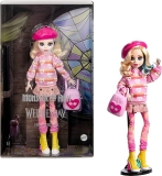 Monster High Wednesday Enid Sinclair Doll Set with Pink Fashion, Beret, Backpack Stand