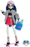 Monster High Ghoulia Yelps 10.3 Posable Doll with Blue Hair, Pet Accessories