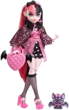 Monster High Draculaura Doll with Pink Black Hair, Fashion Accessories Pet Bat Count
