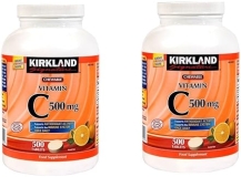 Kirkland Vitamin C 500mg Chewable Tablets, Tangy Orange Flavor, 500 Count 2-Pack