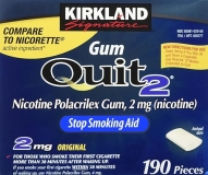 Kirkland Signature Quit Smoking Gum 2 mg, 380 Pieces Nicotine Replacement Aid