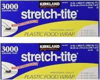 Kirkland Signature Plastic Food Wrap, 6000 Sq Ft Total 2 Pack, 12 x 3000 Sq Ft Each