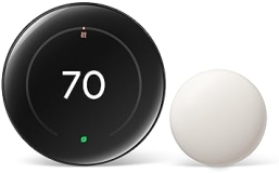 Google Nest Learning Thermostat 4th Gen with Nest Temperature Sensor 2nd Gen - Obsidian Black