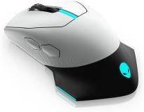 Alienware AW610M Wired Wireless Gaming Mouse, 16000 DPI, RGB, 7 Buttons, Ambidextrous, Lunar Light