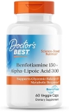 Doctor s Best Benfotiamine 150mg Alpha-Lipoic Acid 300mg, Glycemic Support, Vegan, 60 Capsules