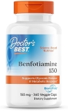 Doctor s Best Benfotiamine 150mg, 360 Vegan Capsules Glucose Metabolism Support, Non-GMO, Gluten Fre
