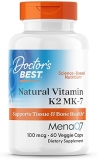 Doctors Best Vitamin K2 MK-7 100mcg, MenaQ7, Bone Health Support, Non-GMO, 60 Veggie Capsules