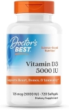 Doctor s Best Vitamin D3 5000 IU, 720 Capsules Bone, Heart, Immune Support, Non-GMO, Gluten-Free