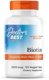 Doctors Best Biotin 10,000mcg Hair, Skin Nails Support, Vegan, Non-GMO, 120 Veggie Caps