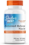 Doctor s Best Sustained-Release Niacin 500mg, Heart Health, Non-GMO, Vegan, 120 Tablets