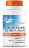 Doctors Best Vitamin K2 MK-7 Plus D3, Bone Artery Support, Non-GMO, Gluten Free, 60 Capsules