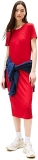 Tommy Jeans Womens Bodycon Midi Dress with Logo Detail