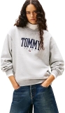 Tommy Jeans Womens Medium Weight Pullover Crewneck with Printed Logo