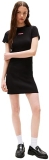 Tommy Jeans Womens Ribbed Mini Dress Short Sleeve, Logo Detail, Casual Summer Outfit
