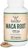 Double Wood Supplements Maca Root Capsules 1000mg Black, Red, Yellow 300 Count for Energy Performance Double Wood