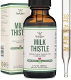 Double Wood Supplements Organic Milk Thistle Drops for Liver Detox Vegan, Non-GMO, Gluten Free, 1oz, 30 Servings
